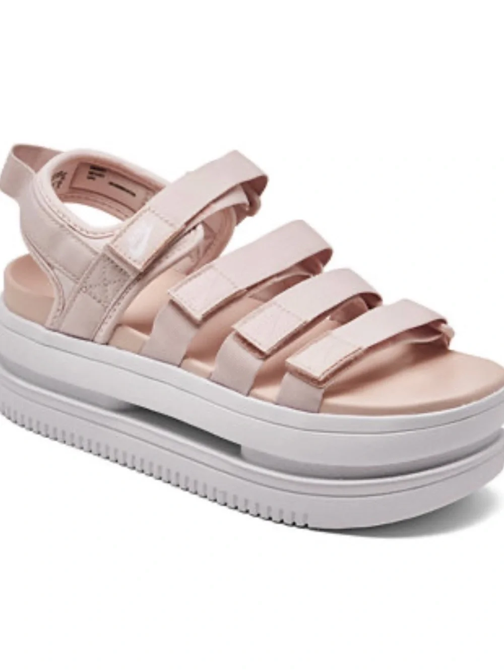 Nike Women's Blush Pink Platform Velcro Strap Sandals
